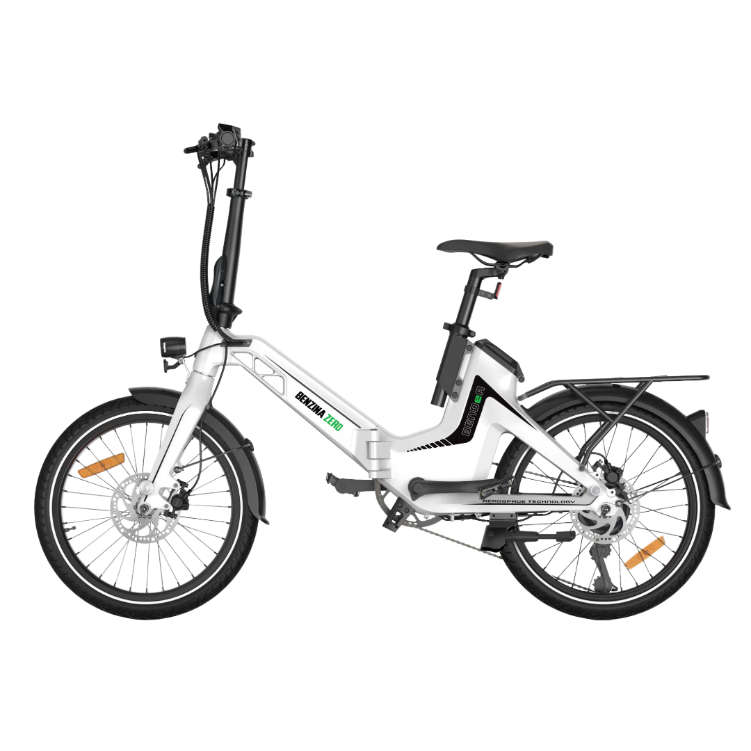 Benzina Zero bender electric bike in white