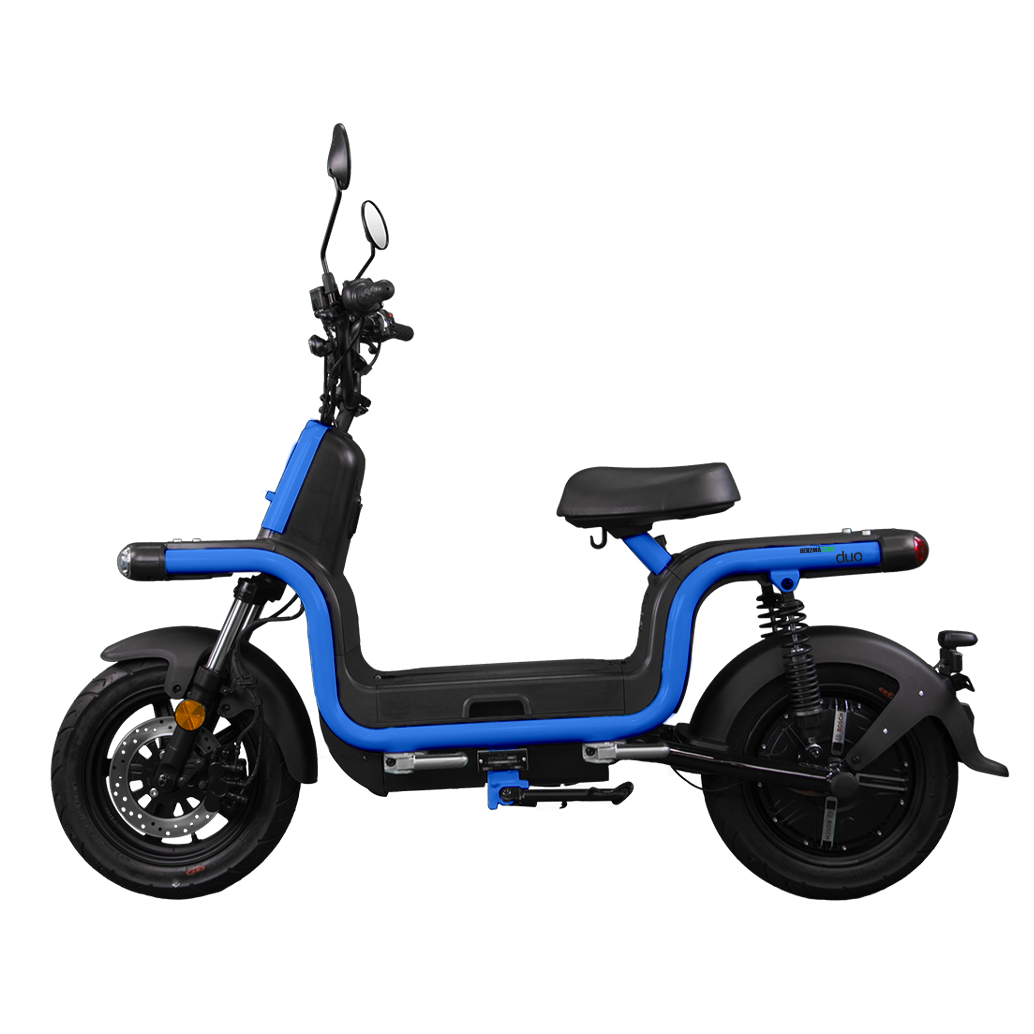 Benzina Zero duo electric scooter moped in blue