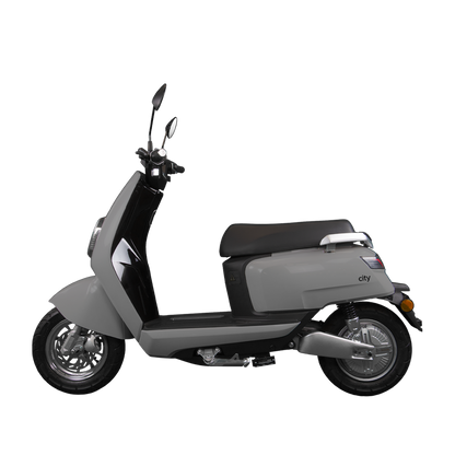 Benzina Zero electric moped scooter in grey 