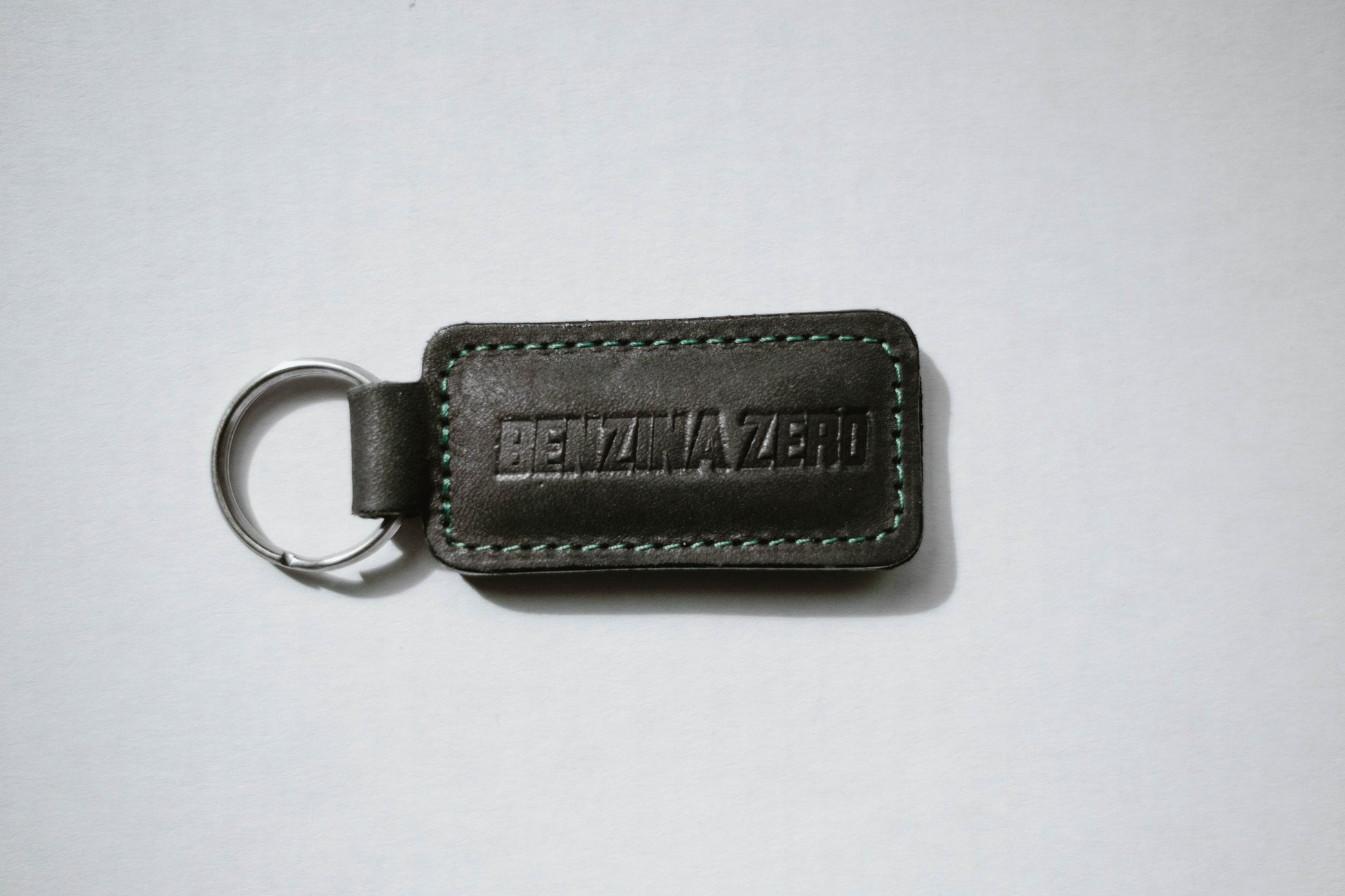 Benzina Zero electric scooters embossed leather keyring