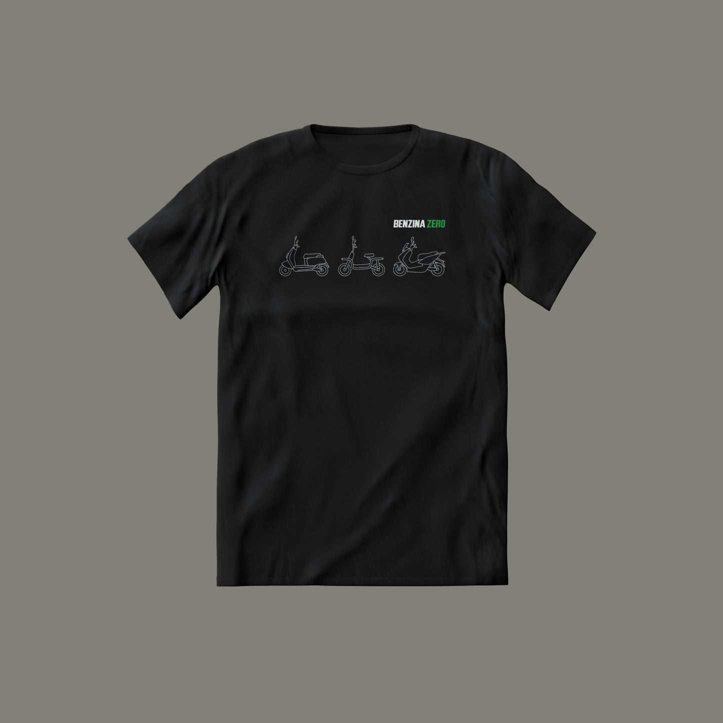 Benzina Zero electric scooter and mopeds t-shirt merch