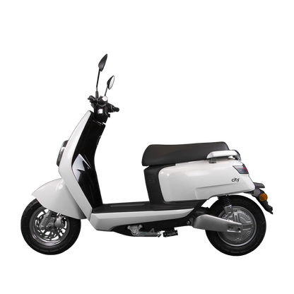 Benzina Zero electric moped scooter in white 