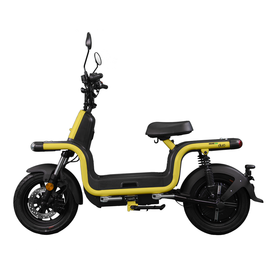 Benzina Zero duo electric scooter moped in yellow